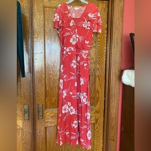 Floral faux wrap maxi dress